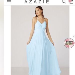 Azazie Paisley Bridesmaid Dress in Sky Blue
